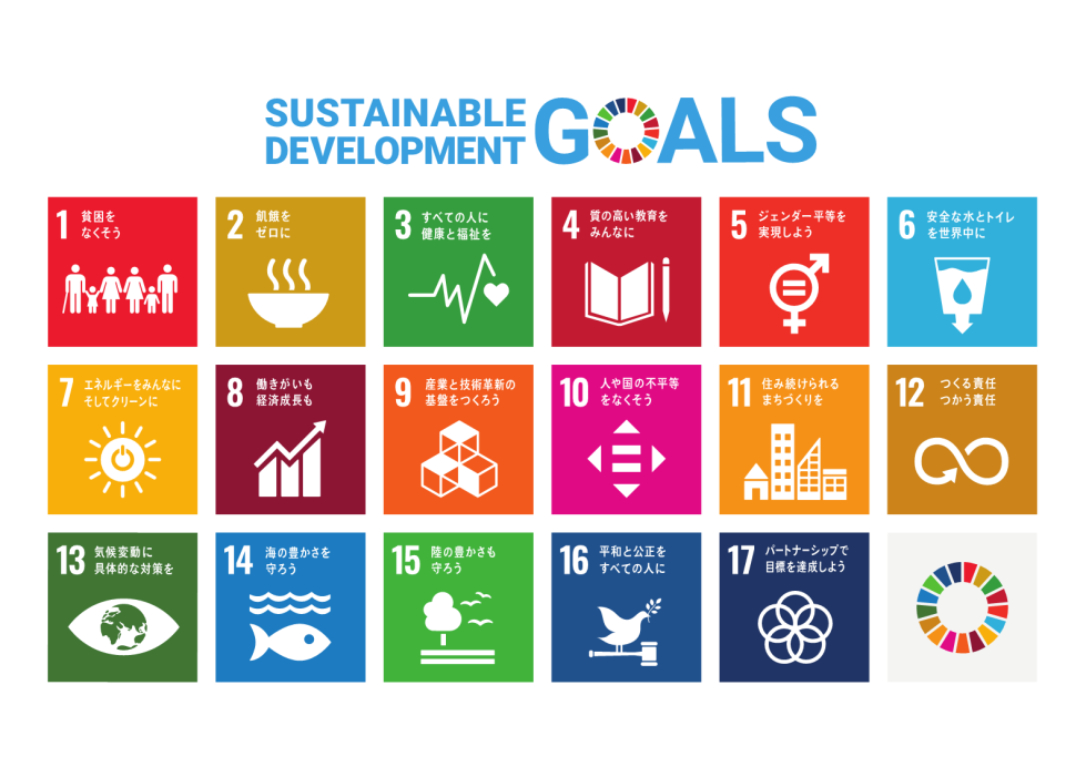 SDGSの17の持続可能目標一覧